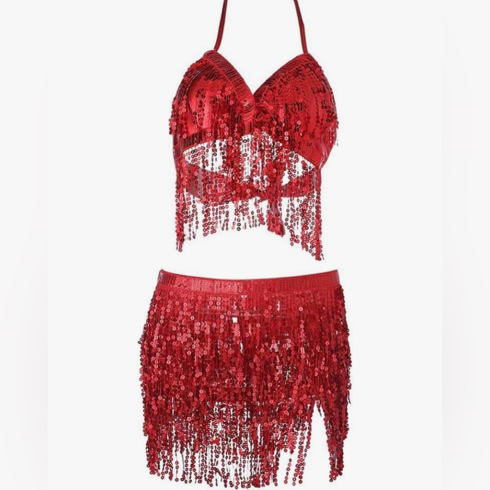Red rave outfit